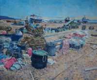 Pots, buoys, ropes etc Beer beach (c) Colin Allbrook